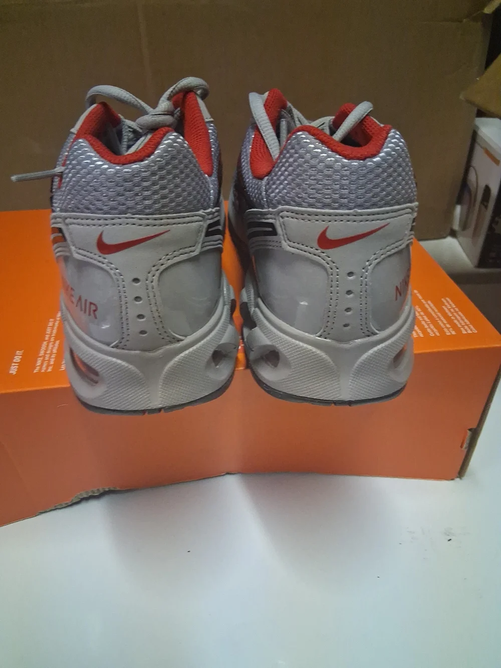 Nike Air Max Torch 4 Grey and Red Mesh Running Sneakers